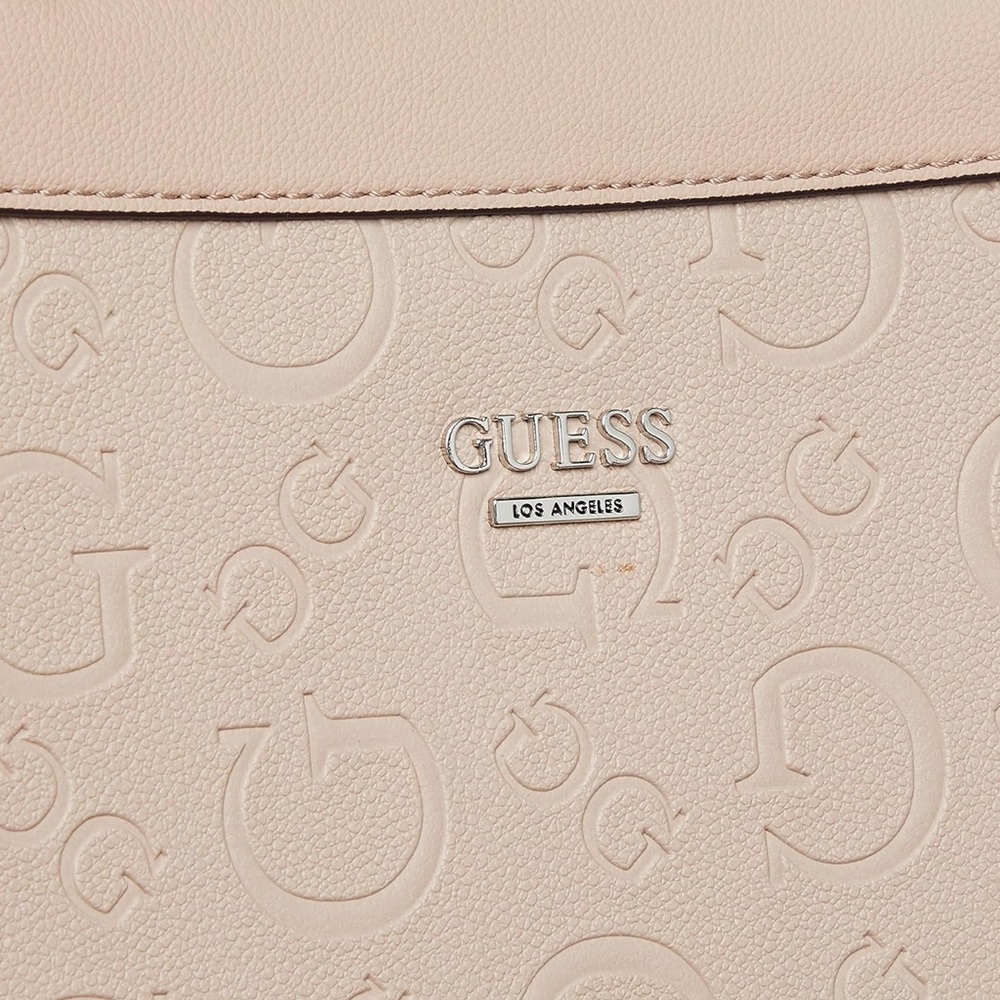 Guess Sestri Pebbled Luxury Satchel in shade Latte - Picture 8 of 8